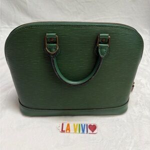 AUTH LOUIS VUITTON Epi Alma Hand Bag Green